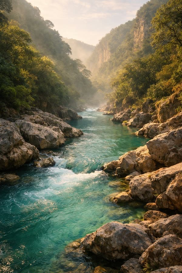 Un río iluminado, símbolo del oráculo